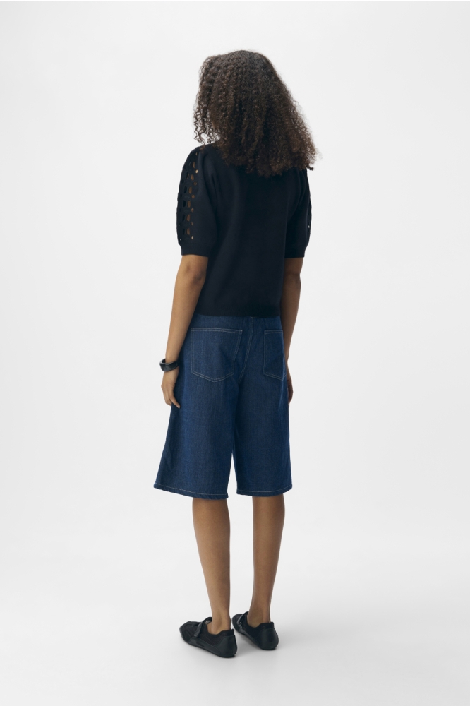 OBJYUKI S/S RE KNIT PULLOVER NOOS 23047215 Black